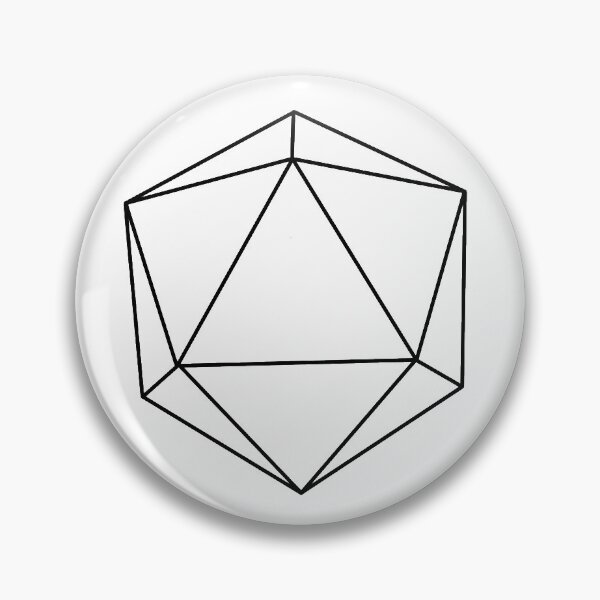 Item preview, D20 stylized lines DND dice die RPG Roleplay designed and sold by KolversStudios.