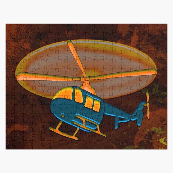 Legakulie Hubschrauber türkis braun Jigsaw Puzzle