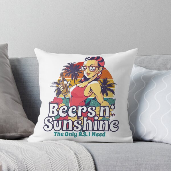 Item preview, The Only BS I Need Is Beers and Sunshine Retro Beach Girls designed and sold by mikels.