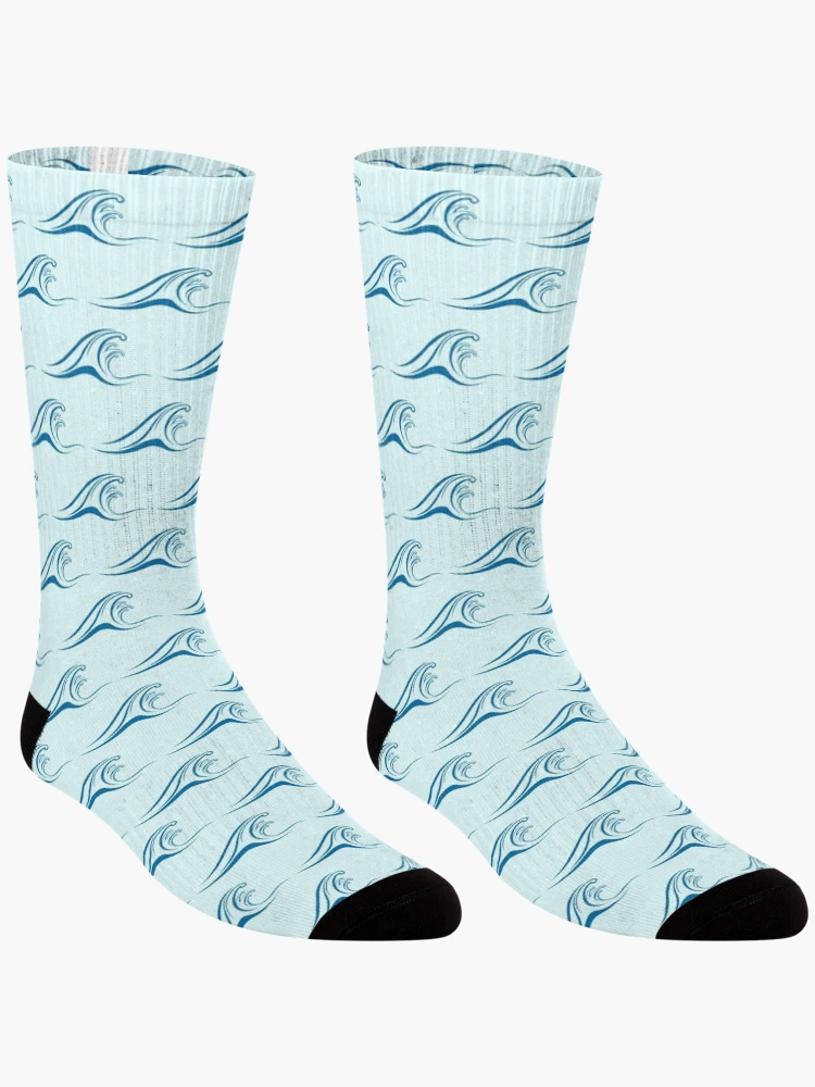 Thumbnail 3 of 5, Socks, Ocean Wave Patterns designed and sold by PatternGallery.
