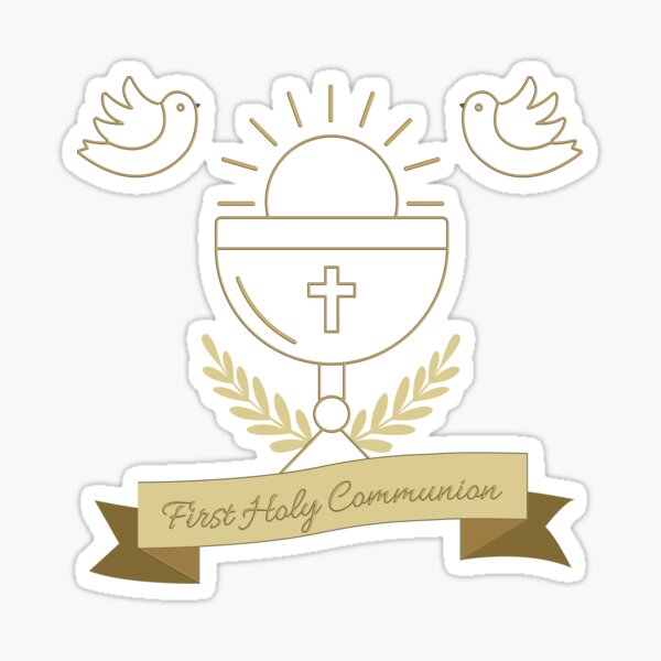 Autocollant communion effet craie - Communion