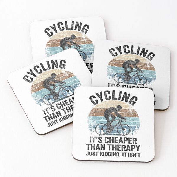 Item preview, Cycling Is Cheaper Than Therapy Joke Funny Cyclist Gift Biking designed and sold by Stronzi.