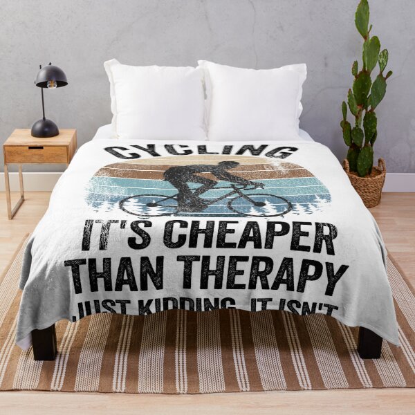 Item preview, Cycling Is Cheaper Than Therapy Joke Funny Cyclist Gift Biking designed and sold by Stronzi.
