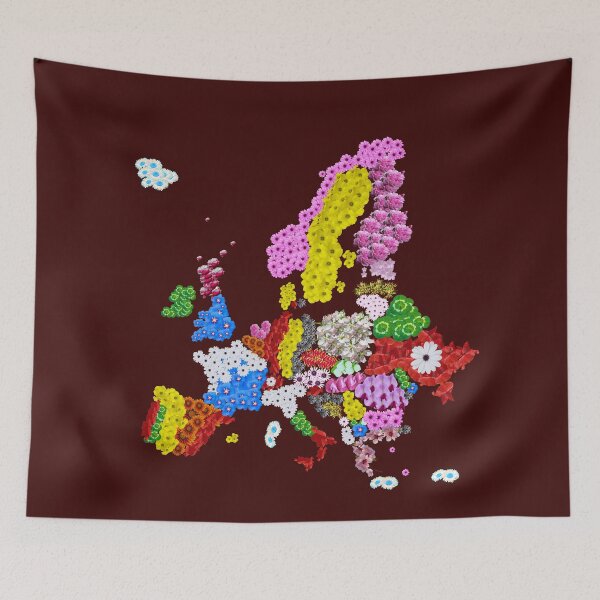 Item preview, Floral European map designed and sold by cizito.