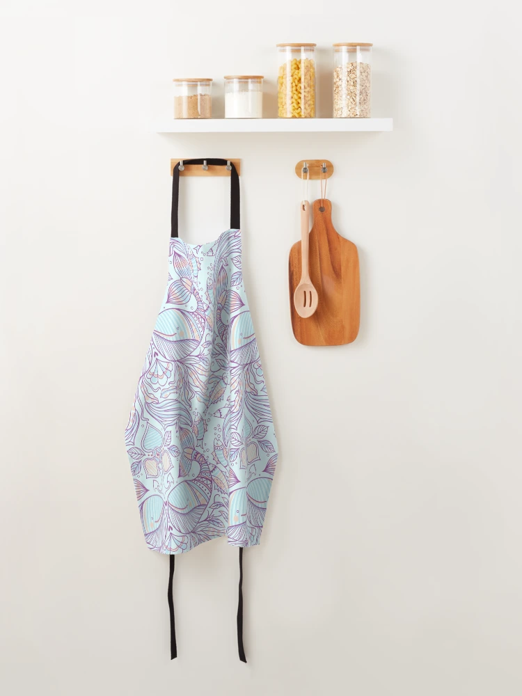 Thumbnail 4 of 6, Apron, Purple Fish Patterns designed and sold by PatternGallery.