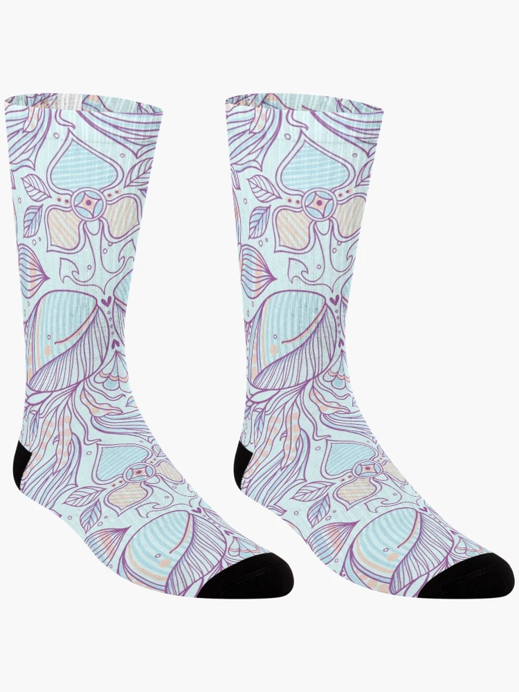 Thumbnail 3 of 5, Socks, Purple Fish Patterns designed and sold by PatternGallery.