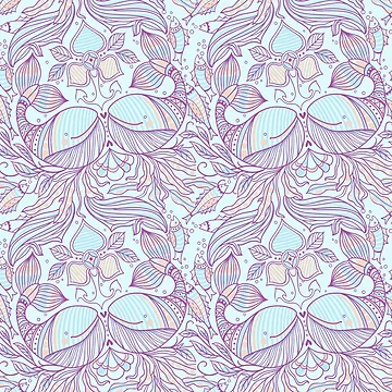 Artwork thumbnail, Purple Fish Patterns by PatternGallery