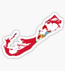 Flag Map of Bermuda Sticker