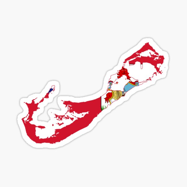 Flag Map of Bermuda Sticker