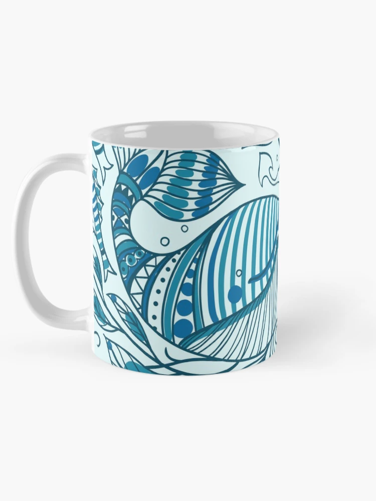Thumbnail 5 of 6, Coffee Mug, Blue Fish Patterns designed and sold by PatternGallery.