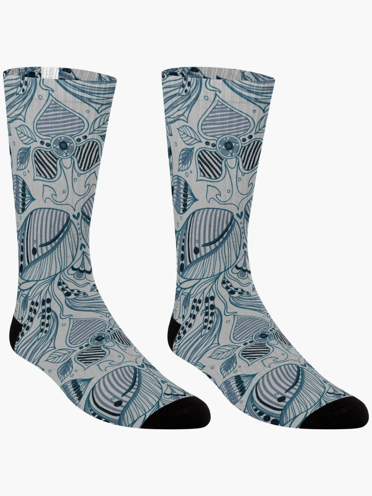 Thumbnail 3 of 5, Socks, Black Fish Patterns designed and sold by PatternGallery.