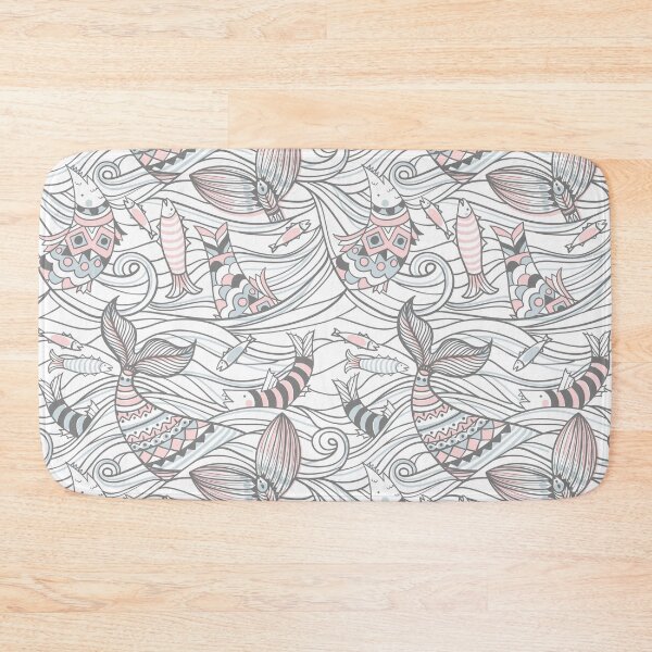 Item preview, Pink Ocean and Fish Moody Patterns designed and sold by PatternGallery.