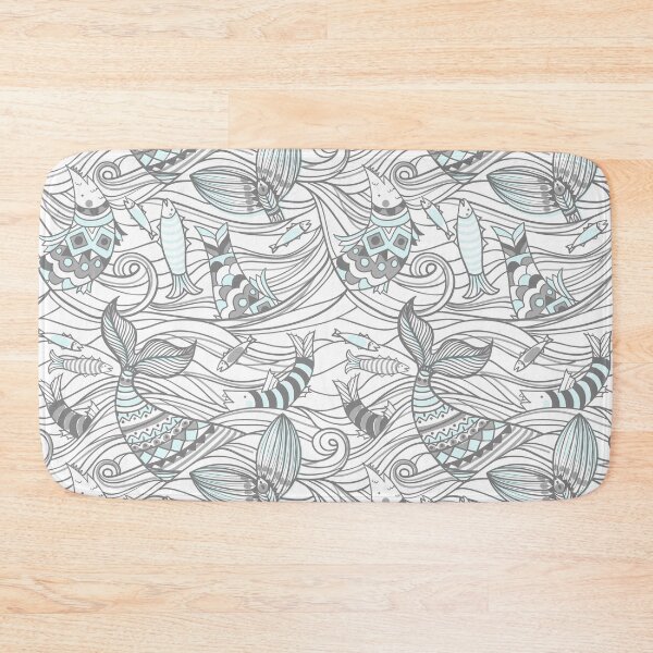 Item preview, Grey Ocean and Fish Moody Patterns designed and sold by PatternGallery.