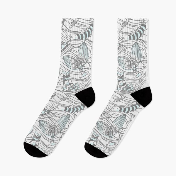 Item preview, Grey Ocean and Fish Moody Patterns designed and sold by PatternGallery.