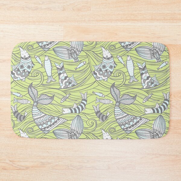 Item preview, Yellow Ocean and Fish Moody Patterns designed and sold by PatternGallery.