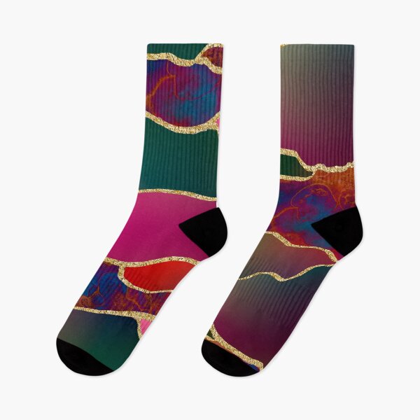 Item preview, Colourful Geometric Shapes with Gold Lines  designed and sold by BilgePaksoylu.