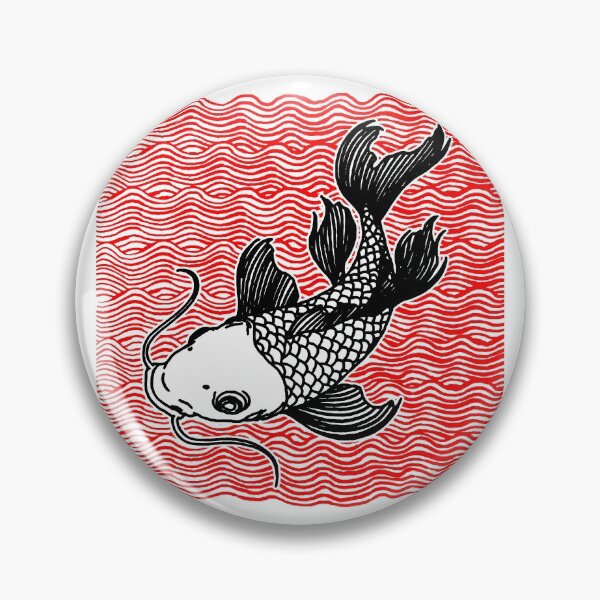 Item preview, Koi Fish Great Wave Tattoo Red Black V.02 designed and sold by Ebayson74.