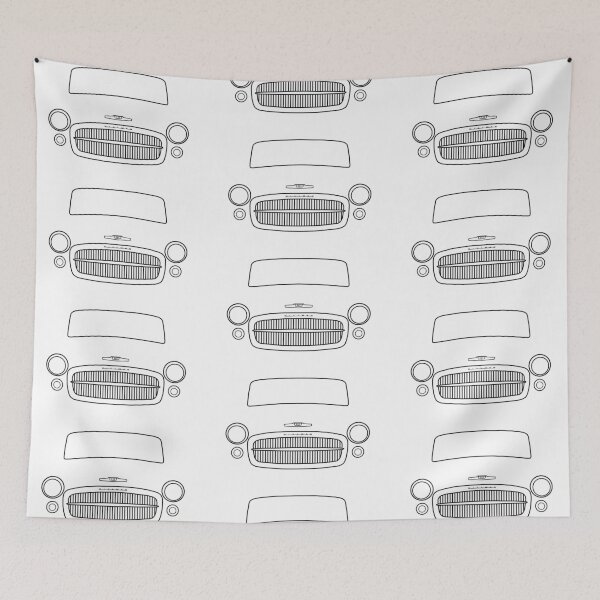 Item preview, Hillman Minx classic 1950s British car black outline graphic designed and sold by soitwouldseem.