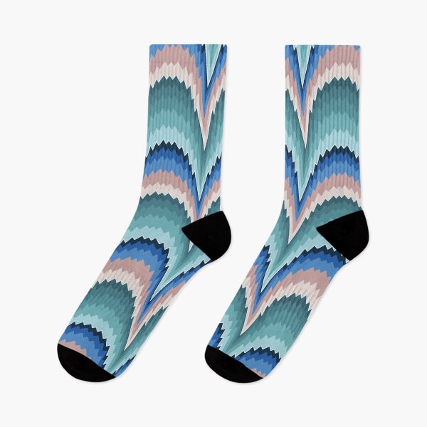 Item preview, Bargello flame stitch pattern blue and green - seamless pattern designed and sold by colorofmagic.