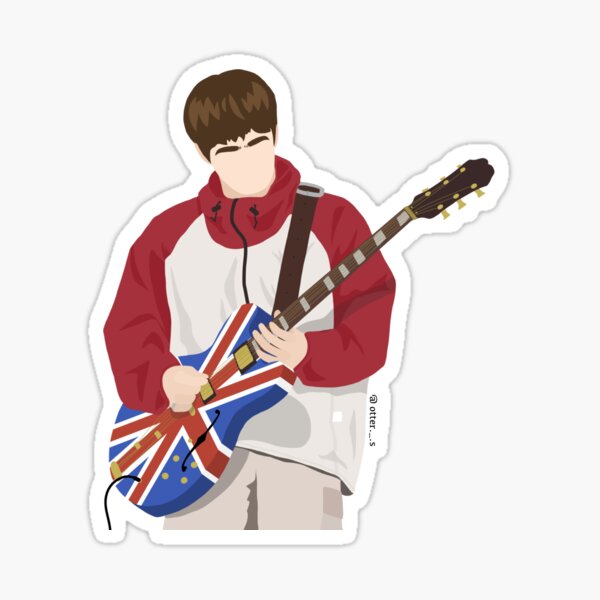 Noel Gallagher con guitarra Pegatina