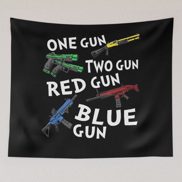Item preview, One Gun Two Gun Red Gun Blue Gun designed and sold by baumbachpox61.