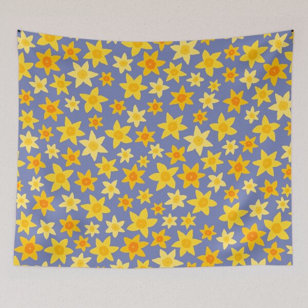 Item preview, Daffodils - blue background designed and sold by IvyAmber.