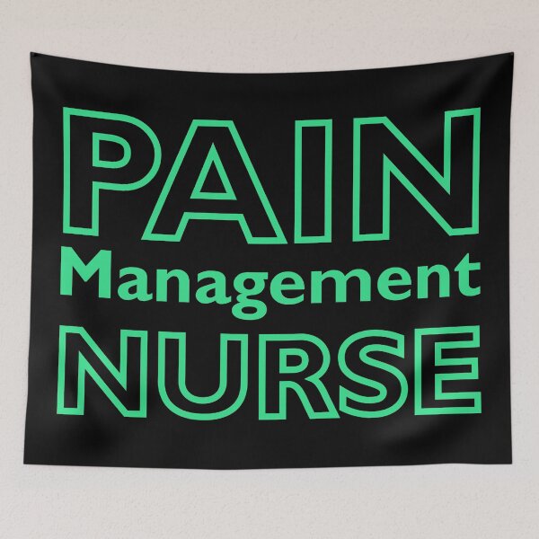 Artikelvorschau, Pain Management Nurse Türkis Text auf Schwarz entworfen und verkauft von Qestar.