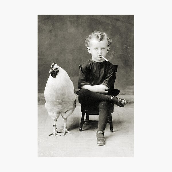 Smoking Child - black / white Photographic Print