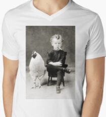 Smoking Child - black / white V-Neck T-Shirt