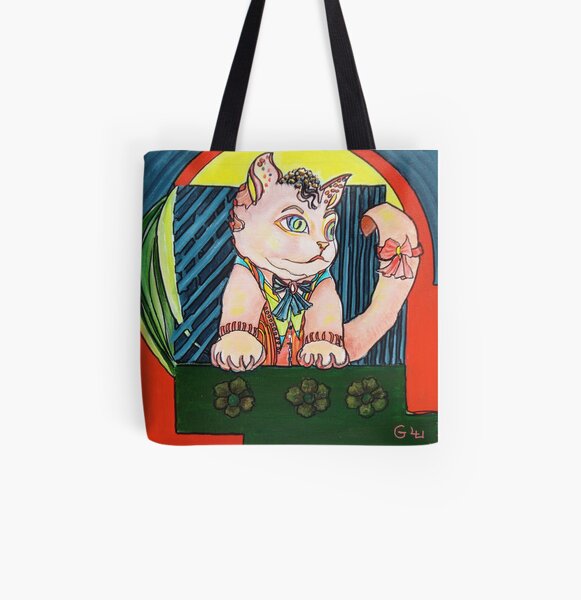 Cute Cat All Over Print Tote Bag