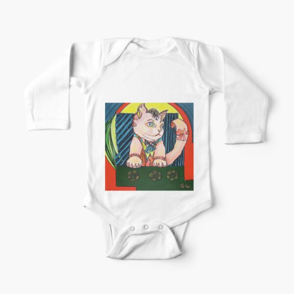 Cute Cat Long Sleeve Baby One-Piece