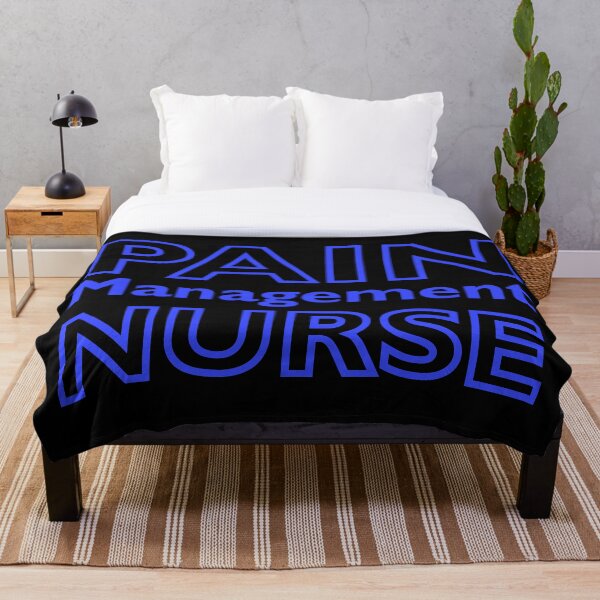 Artikelvorschau, Pain Management Nurse Indigo Blue Text auf Schwarz entworfen und verkauft von Qestar.