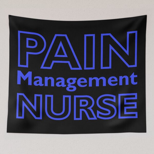 Artikelvorschau, Pain Management Nurse Indigo Blue Text auf Schwarz entworfen und verkauft von Qestar.