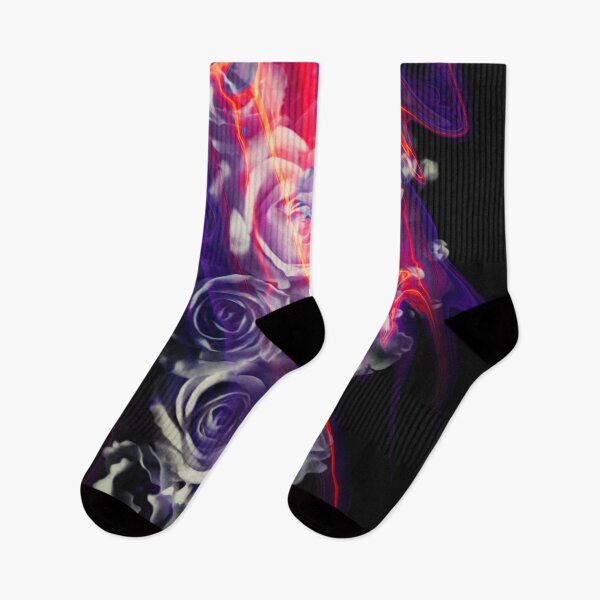 Item preview, "Thunder and Roses" floral trippy art collage, vaporwave design designed and sold by TrueType.