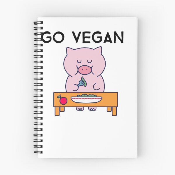 Item preview, Go Vegan, cute pig that eats vegetables designed and sold by GLwithUs.
