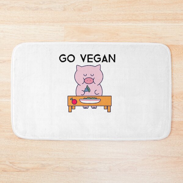 Item preview, Go Vegan, cute pig that eats vegetables designed and sold by GLwithUs.