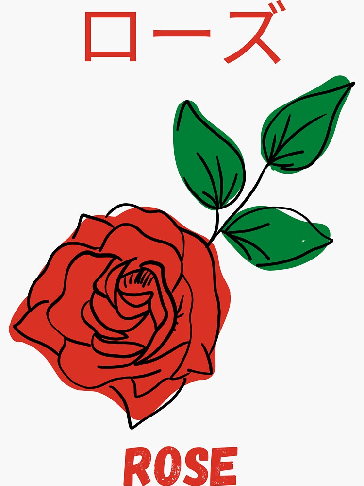 "Rose Japanese design" Sticker for Sale by adii3 Redbubble