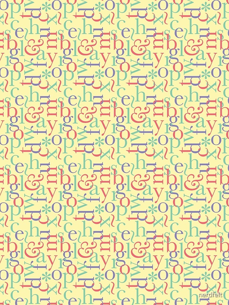 Thumbnail 3 of 3, Scarf, Type Pattern designed and sold by nerdfelt.
