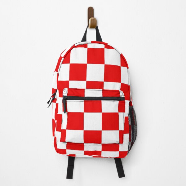 Item preview, White and Red Grid Square Patten designed and sold by Wishmi Lucky.