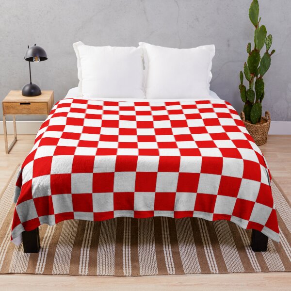 Item preview, White and Red Grid Square Patten designed and sold by Wishmi Lucky.