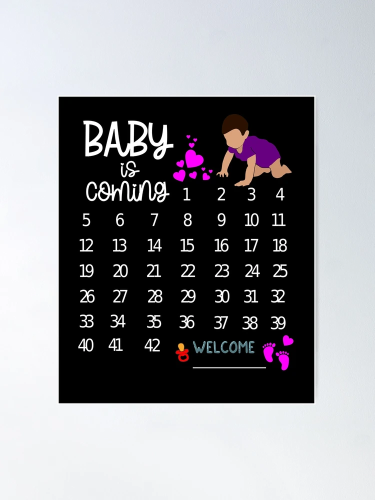 pregnancy-baby-calendar-baby-announcement-poster-by-ibu83-redbubble