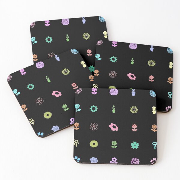 Aperçu de l'œuvre Pack économique d'icônes de fleurs arc-en-ciel pastel créée et vendue par everything4eva.