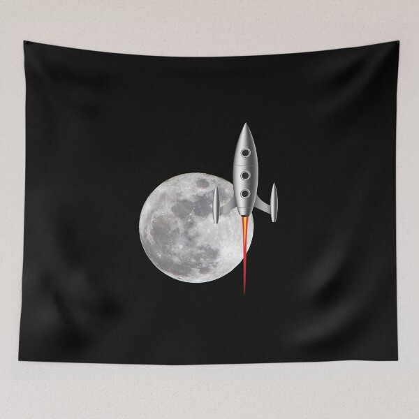 Item preview, Back To The Moon Space Exploration Full Moon And Rocket designed and sold by ElJimmo.
