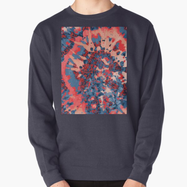 Red & Blue Rainbow tie dye Pullover Sweatshirt