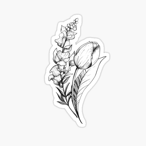 Almost finished snapdragon sprig under my very faded first snp 5rl Gonna  finish the last flower and add detail when my skin takes ink better   rsticknpokes