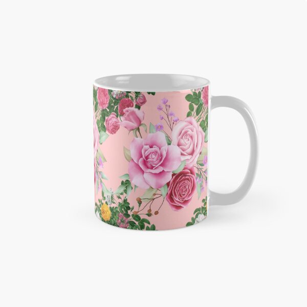 Item preview, Watercolor Floral pattern. Beautiful red and pink rose  flower pattern in pink background.  designed and sold by docferds.