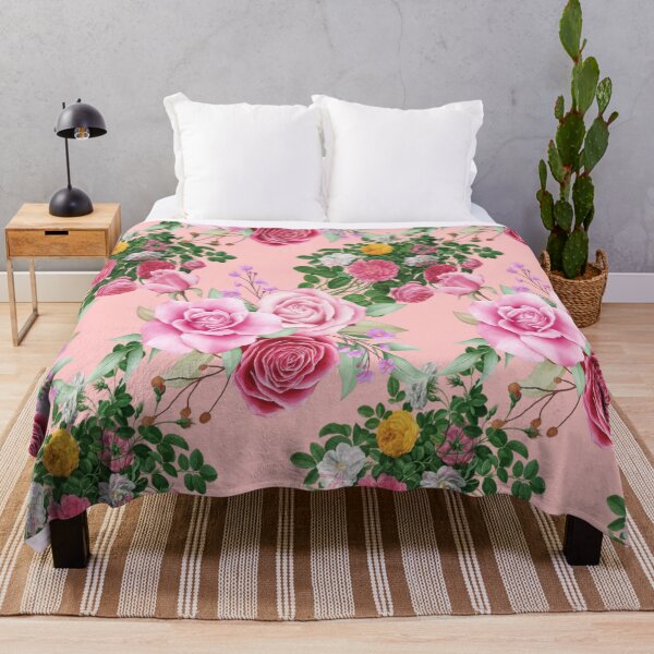Item preview, Watercolor Floral pattern. Beautiful red and pink rose flower pattern in pink background. designed and sold by docferds.