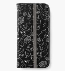 Cat Party (White on Black) iPhone Wallet/Case/Skin