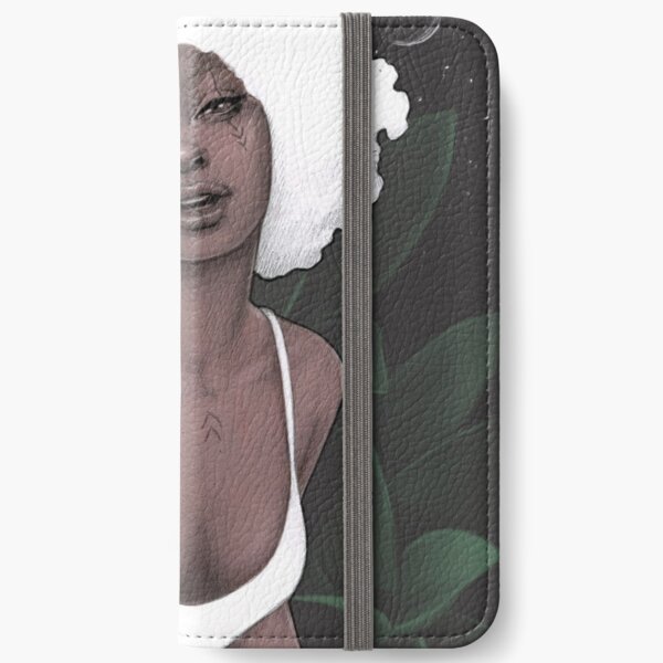 Pretty Black Woman with Afro - Digital Illustration by MadliArt iPhone Wallet