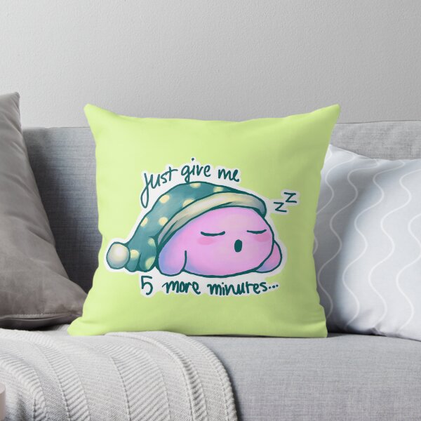 Kirby- 5 More Minutes Throw Pillow